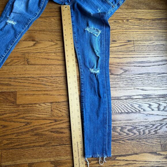AGolde A Golde Blue Sophie High-Rise Distressed Skinny Jeans Size 24 - Picture 11 of 16